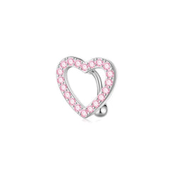 1PCS Pink Crown Belly Button Rings Jewelry Stainless Steel Heart Navel Piercing Barbell Crystal Cute Belly Rings For Women Girls