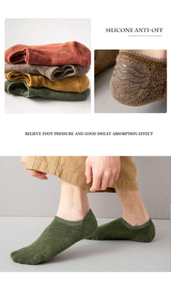 5 Pairs Men Short Socks Cotton High Quality Crew Ankle Casual Soft Low-Cut Non-Slip Breathable Summer Autumn 2022 Sock for Male