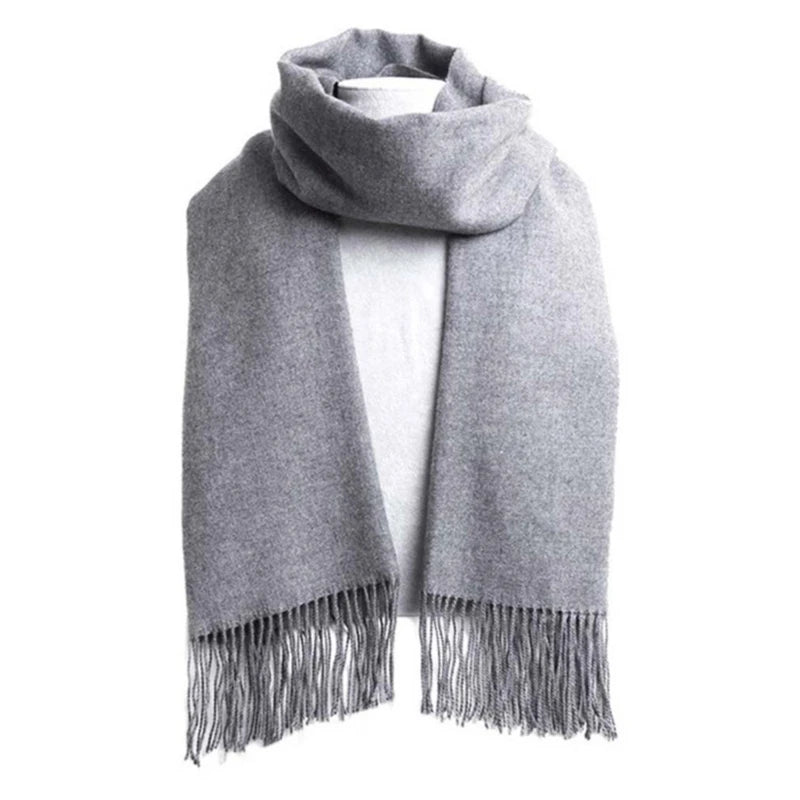 G Style Unisex Winter Wool Scarf Soft Long Tassel Warm Shawl