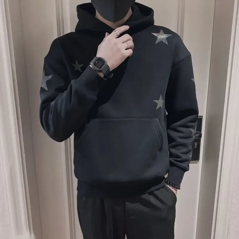 G Style Men's Oversized Graphic Hoodie Hip-Hop Streetwear Pullover Sweatshirt