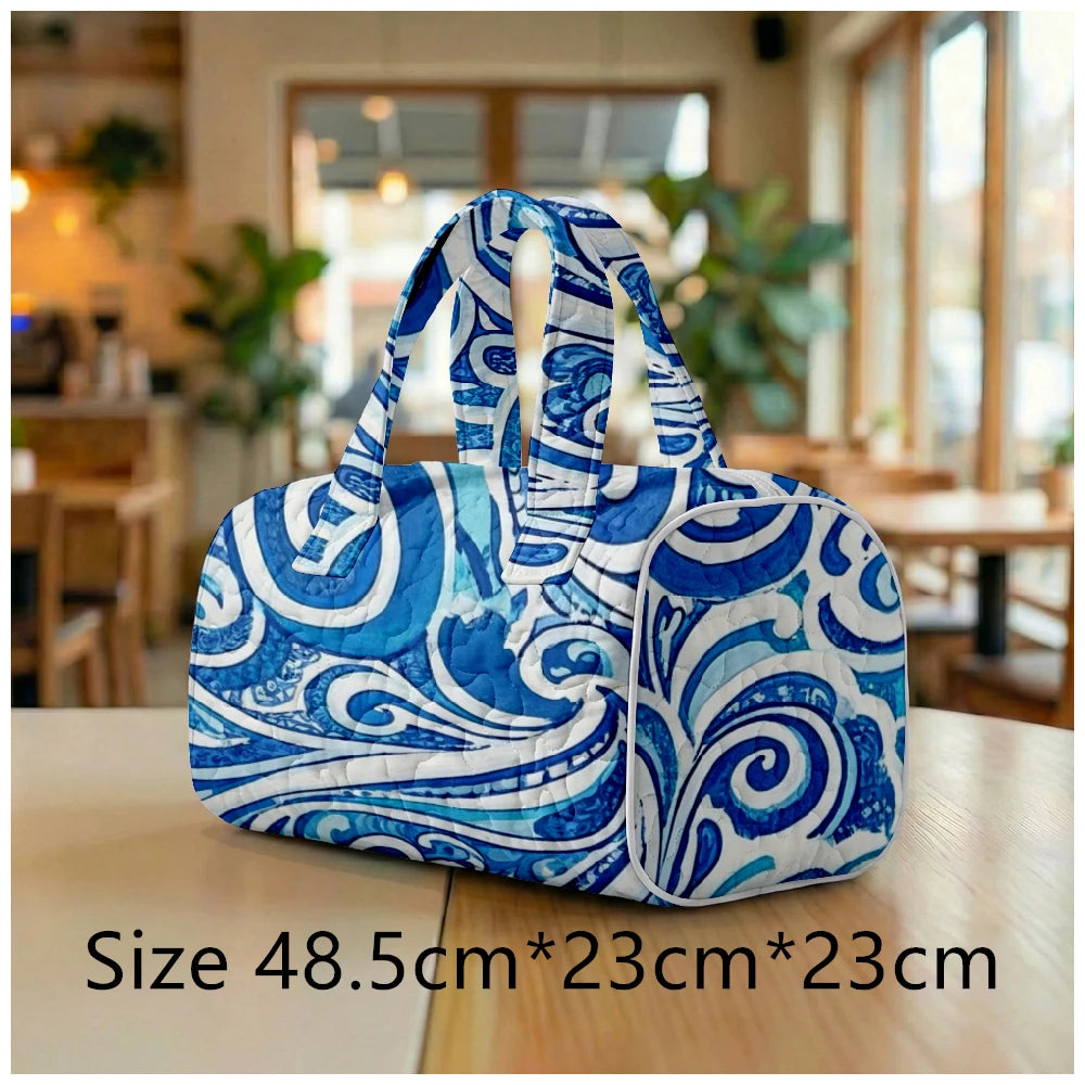 G Travel Quilted Tote Bag Large Paisley Print Shoulder Handbag for Travel &amp; Everyday Use