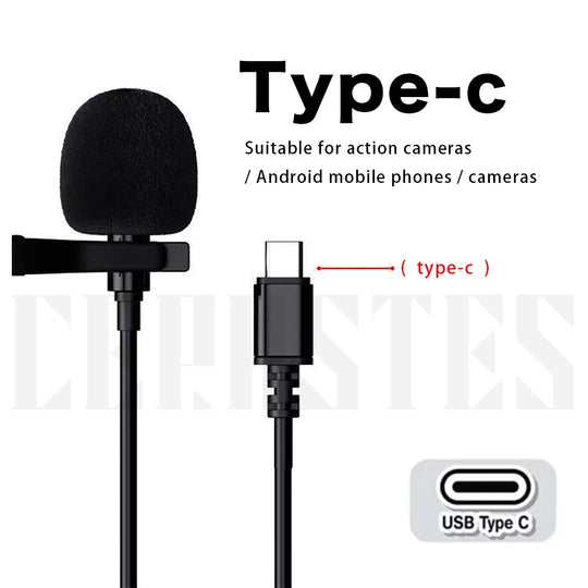 G Creator HD External Wired Microphone USB-C, Lightning &amp; Micro USB Mic for Camera, Phone &amp; Computer