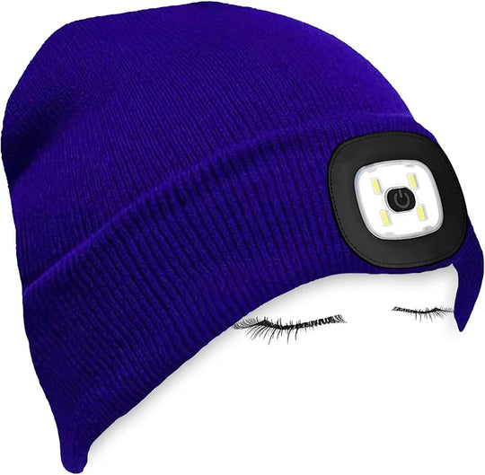 G Active Rechargeable LED Beanie Hat Knit Winter Cap with Removable USB Headlamp
