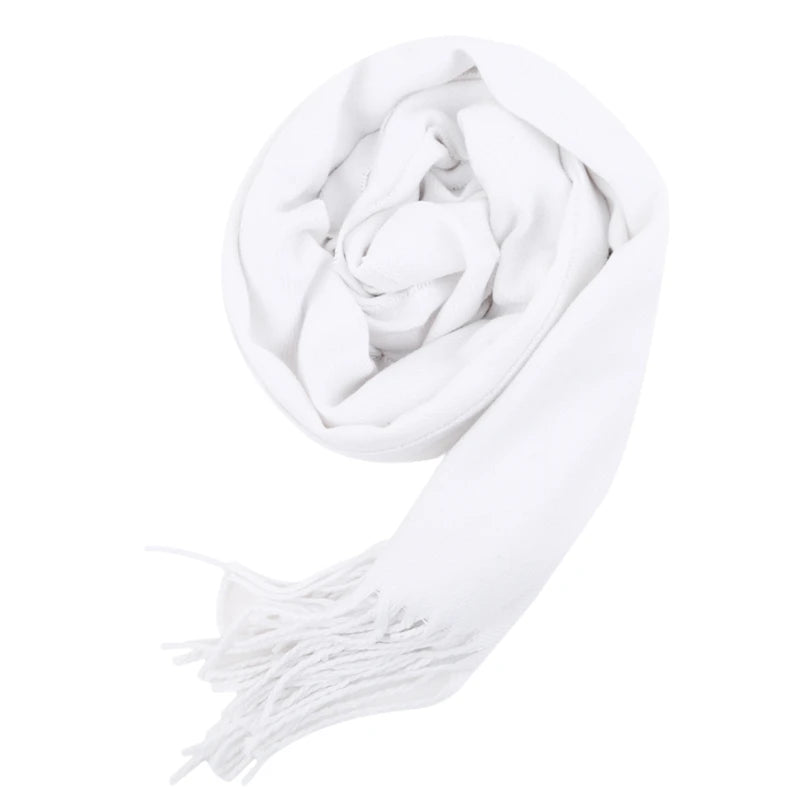 G Style Unisex Winter Wool Scarf Soft Long Tassel Warm Shawl