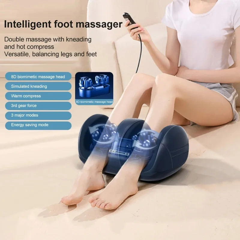 G Active Extra-Large Electric Foot &amp; Calf Massager with Heat Shiatsu Kneading Leg Massage Machine