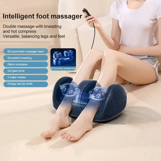 G Active Extra-Large Electric Foot &amp; Calf Massager with Heat Shiatsu Kneading Leg Massage Machine