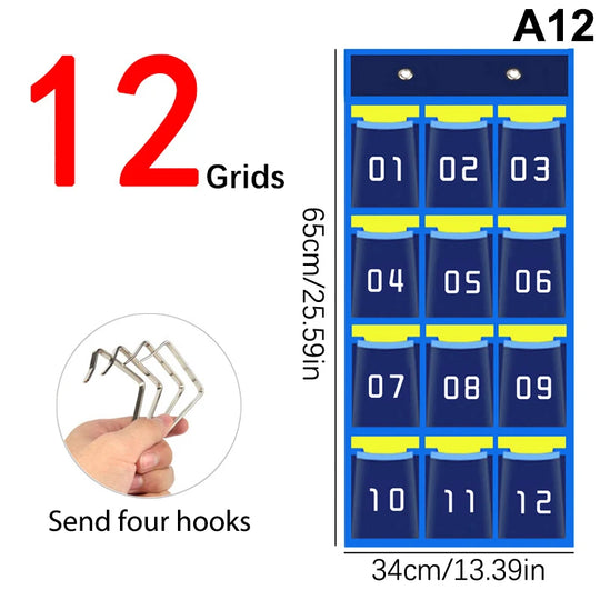G Workspace Numbered Pocket Chart Over-the-Door Organizer Classroom &amp; Homeschool Storage Solution