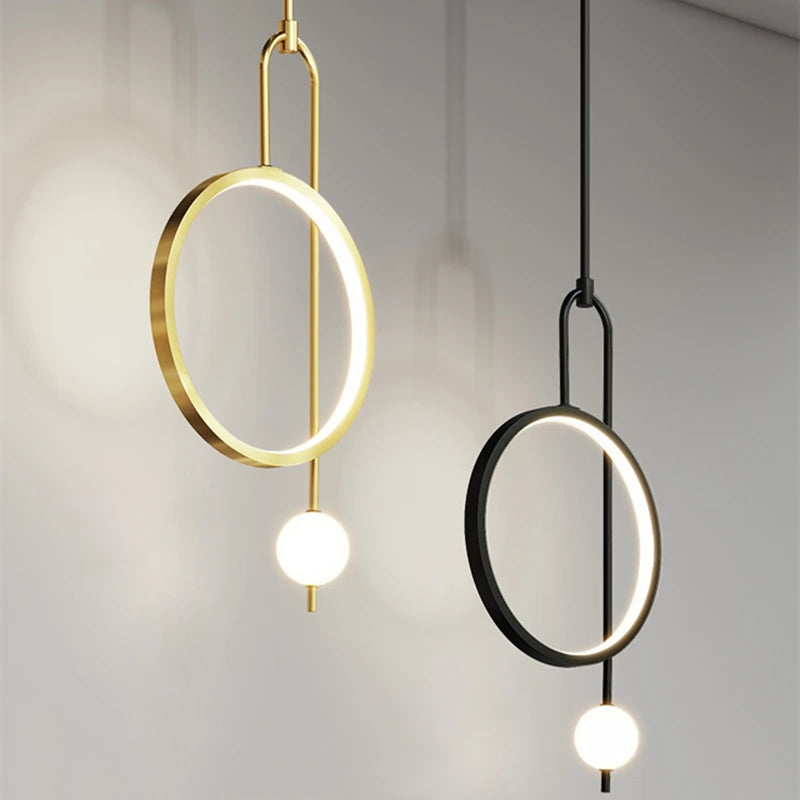 G Living Modern LED Ring Pendant Light Contemporary Hanging Ceiling Light for Bedroom, Living Room & Entryway