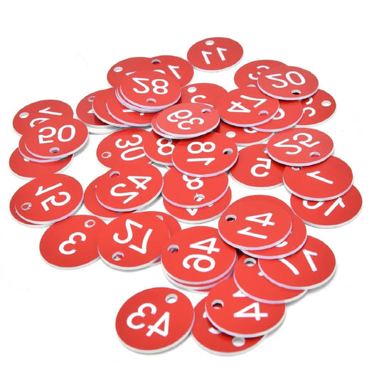 G Garden 1–100 Numbered Beehive Tags Red Livestock, Apiary &amp; Garden Marker Labels