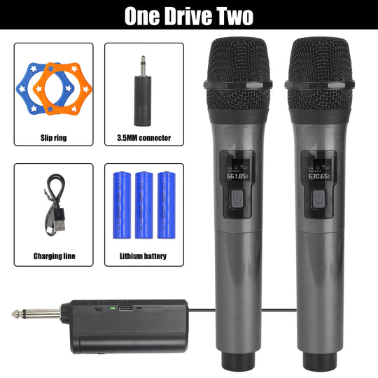 G Creator 2-Channel UHF Wireless Handheld Microphone System Dual Karaoke &amp; Event Microphones