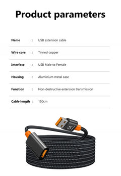 6A USB 3.0 Extension Cable Male to Female Extender Cord High Speed Data Transmission Charge Cable for PC Laptop Camera TV Gaming
