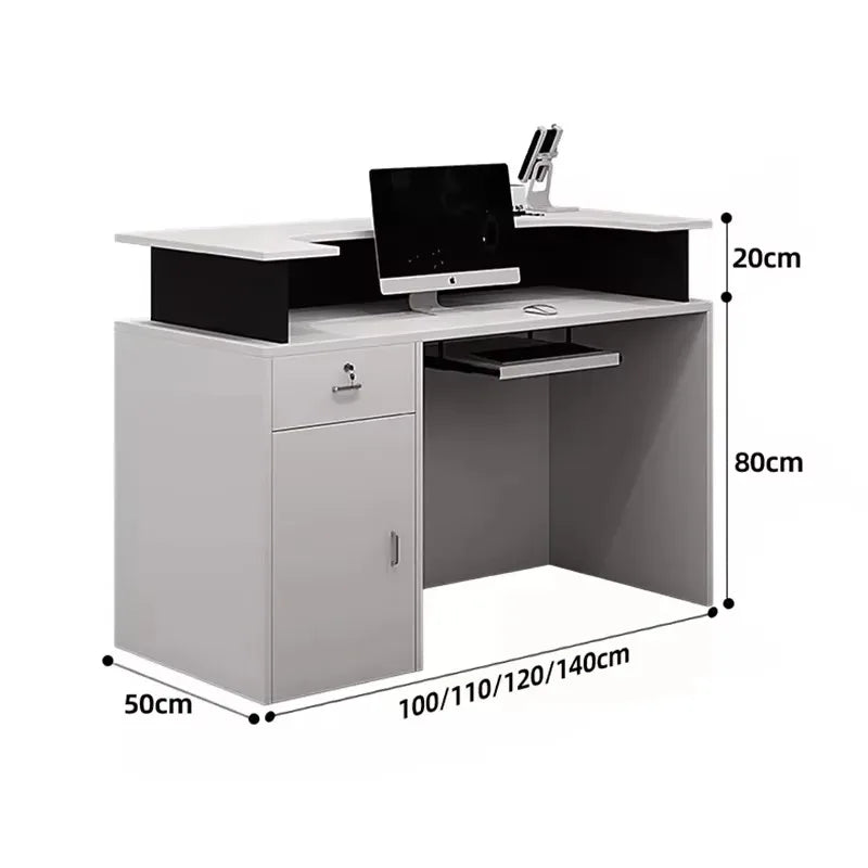 G Workspace Luxury Reception Desk Modern Front Counter for Salon, Spa, Office & Commercial Reception Areas