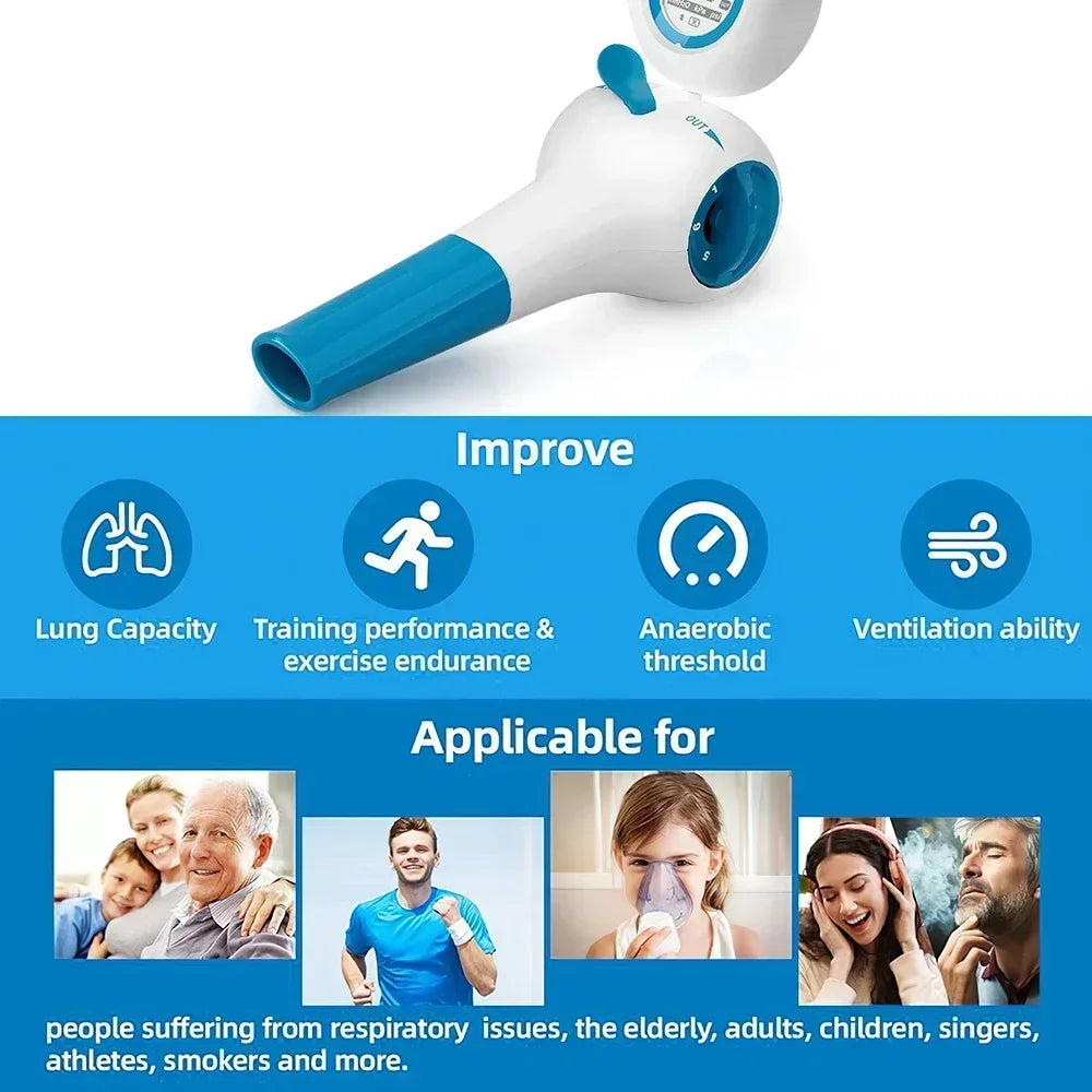 G Active Breathing Trainer with Digital Pressure Gauge Adjustable Inspiratory &amp; Expiratory Respiratory Exercise Device