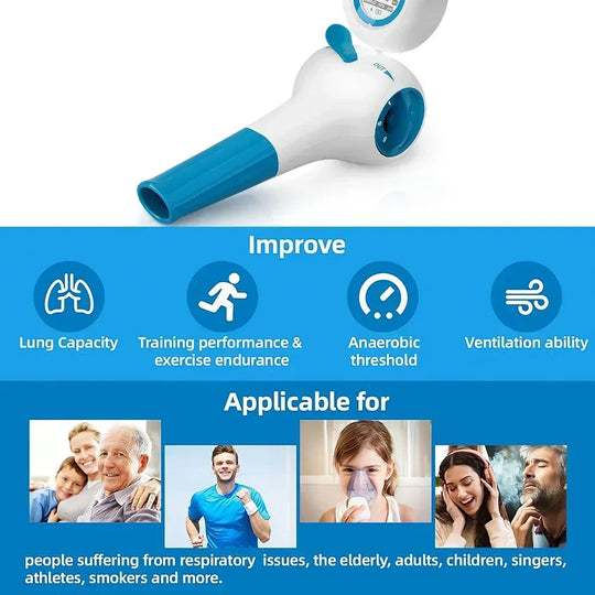 G Active Breathing Trainer with Digital Pressure Gauge Adjustable Inspiratory &amp; Expiratory Respiratory Exercise Device