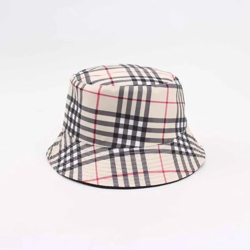 G Style Reversible Plaid Bucket Hat Double-Sided Sun Protection Fishing &amp; Outdoor Cap