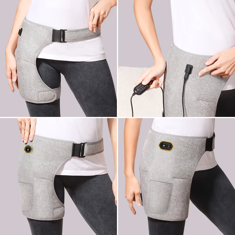 G Active Heated Hip Massager 3-Level Waist &amp; Hip Massage Wrap with Red Light &amp; Vibration