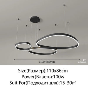 G Living Modern LED Ring Chandelier Contemporary Ceiling Light for Living Room, Dining Room & Bedroom