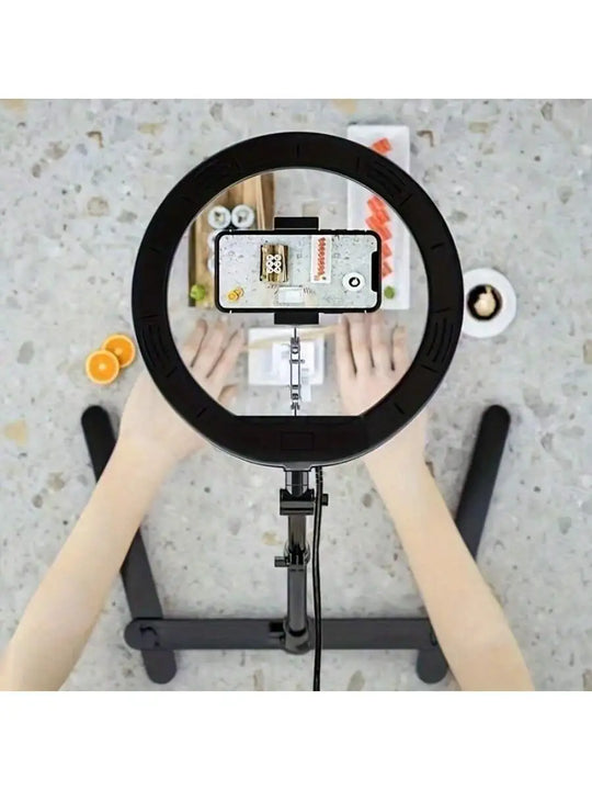 G Creator 10-Inch Dimmable LED Ring Light with Overhead Mount Stand for Content Creation &amp; Product Photography