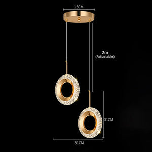 G Living Nordic LED Ring Pendant Light Modern Hanging Ceiling Lamp for Bedroom, Living Room & Bedside