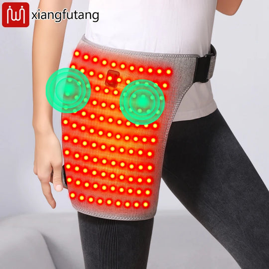 G Active Heated Hip Massager 3-Level Waist &amp; Hip Massage Wrap with Red Light &amp; Vibration