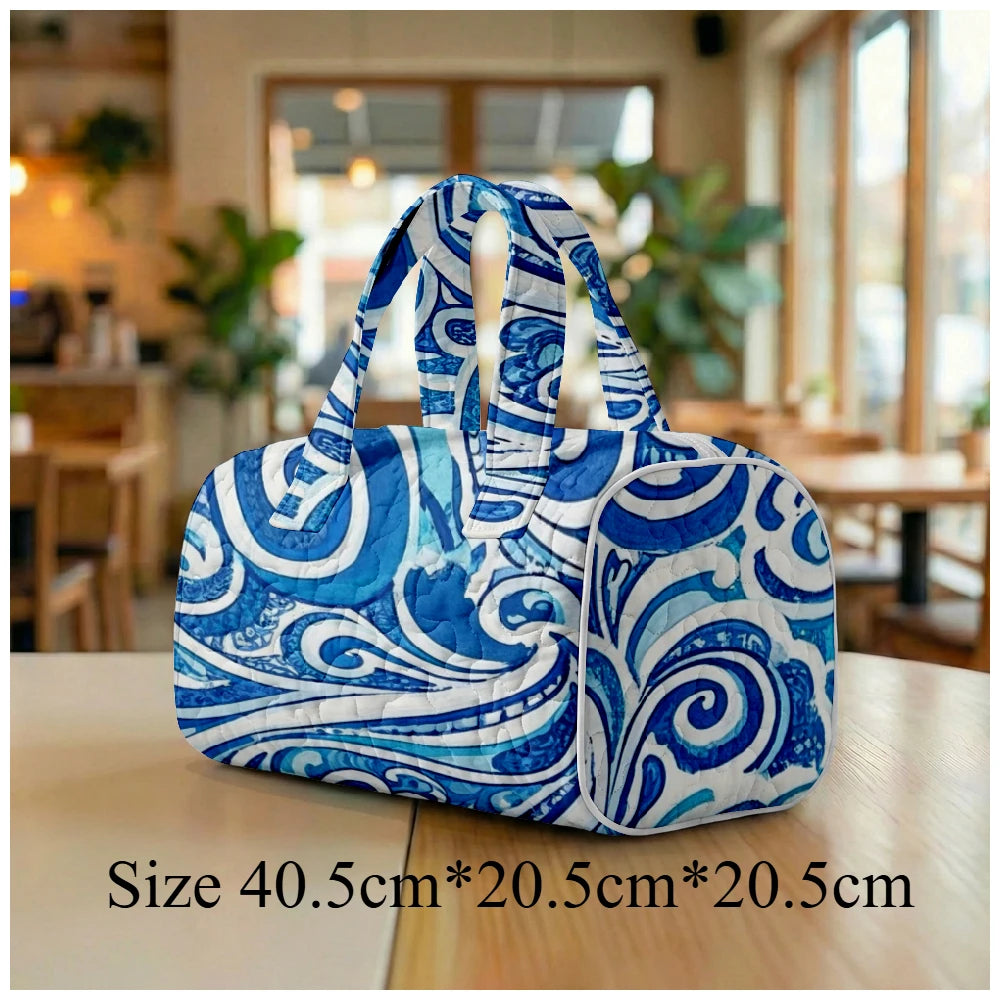 G Travel Quilted Tote Bag Large Paisley Print Shoulder Handbag for Travel &amp; Everyday Use