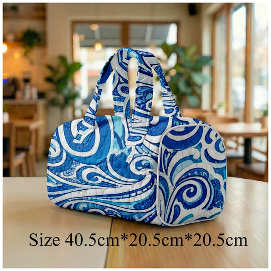 G Travel Quilted Tote Bag Large Paisley Print Shoulder Handbag for Travel &amp; Everyday Use