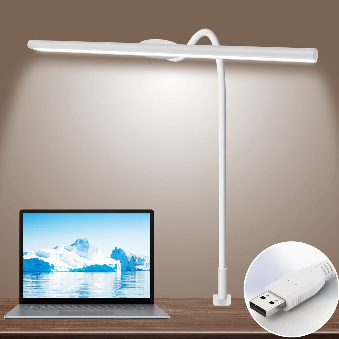 G Workspace LED Desk Lamp with Clamp 30 Lighting Modes, Flexible Gooseneck &amp; Adjustable Brightness