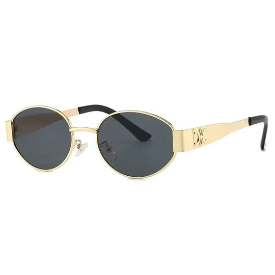 G Style Oval Metal Sunglasses Unisex Retro UV400 Eyewear