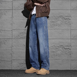 G Style Men's Vintage Baggy Jeans Wide-Leg Streetwear Denim Pants