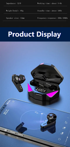 X15 TWS Gaming Earbuds Wireless Bluetooth Earphones With Mic Bass Audio Sound Positioning 9D Stereo Music HiFi Headset For Gamer