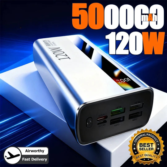 G Creator 120W Fast Charging Power Bank High-Capacity Portable Charger with PD 20W for Phones &amp; Tablets