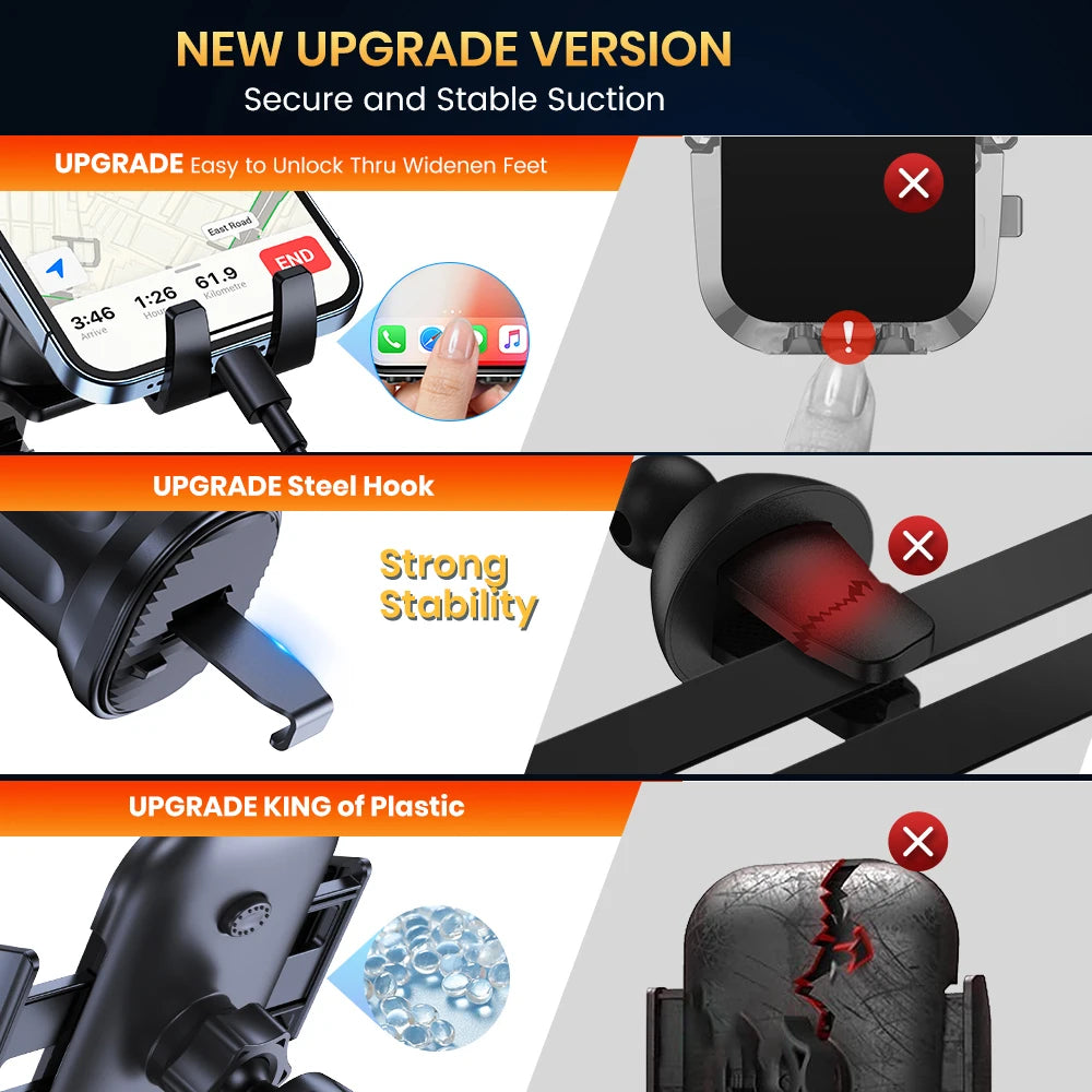 G Drive TOPK Auto Lock Car Phone Holder 360° Universal Air Vent Mount for iPhone & Android