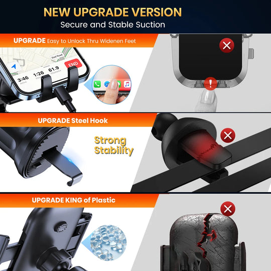 G Drive TOPK Auto Lock Car Phone Holder 360° Universal Air Vent Mount for iPhone &amp; Android