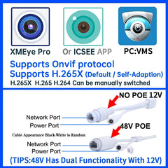 5MP 4MP Audio POE IP Camera H265 HD Full Digital Mic Waterproof Outdoor Onvif Cloud Storage Ai Face/Motion Detection ICSEE XMEYE