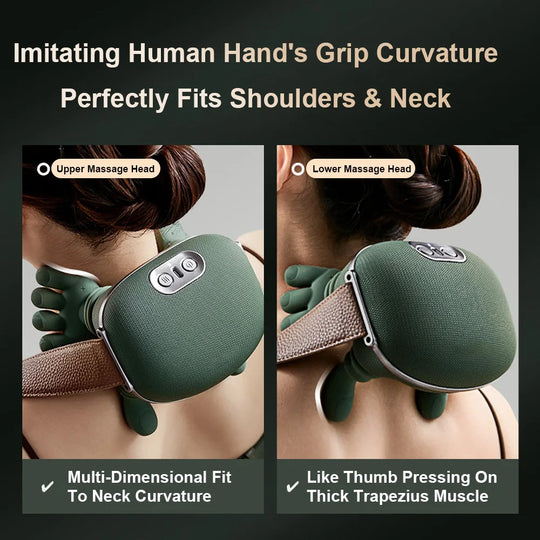 G Active Shiatsu Neck &amp; Shoulder Massager Electric Deep Kneading Massage with Finger Pressure