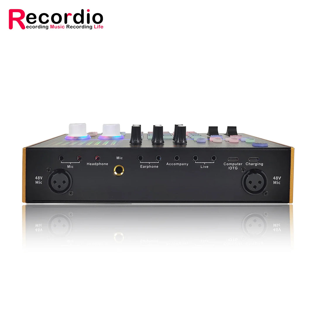 G-Mix GAX-N8 Podcast Equipment Bundle 48V Condenser Microphone &amp; Professional Recording Sound Card Kit