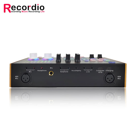 G-Mix GAX-N8 Podcast Equipment Bundle 48V Condenser Microphone &amp; Professional Recording Sound Card Kit