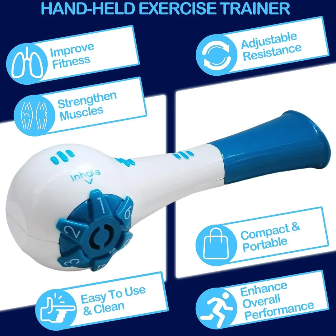 G Active Adjustable Breathing Exercise Trainer Handheld Respiratory Training Device for Daily Breathing Workouts