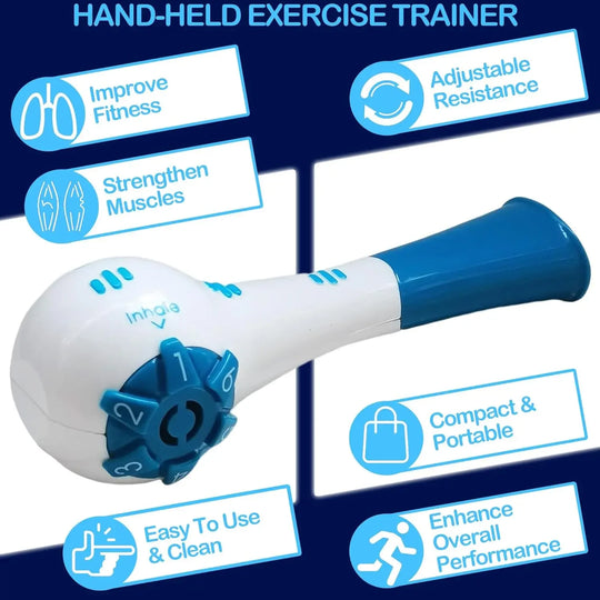 G Active Adjustable Breathing Exercise Trainer Handheld Respiratory Training Device for Daily Breathing Workouts