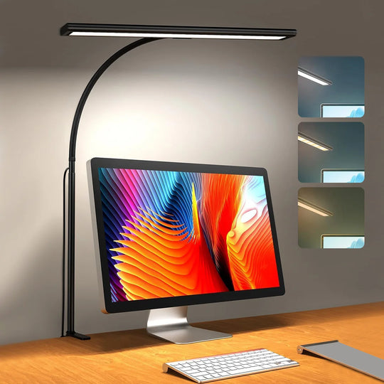 G Workspace LED Desk Lamp with Flexible Gooseneck Stepless Dimmable Workspace Light