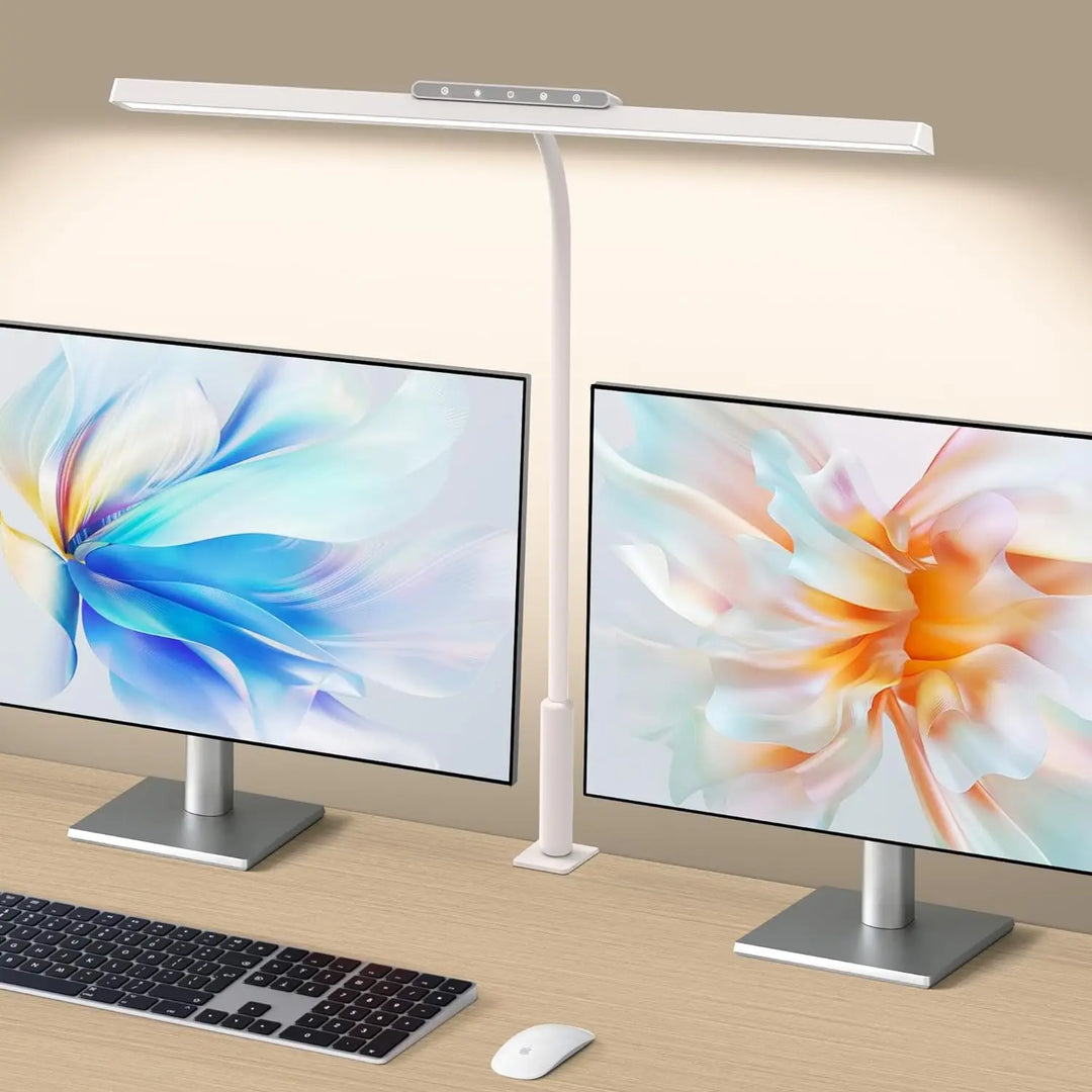 G Workspace LED Desk Lamp with Clamp Touch Control, Stepless Dimming &amp; 3 Color Lighting Modes