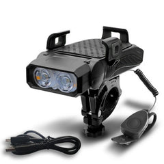 4-in-1 Bike Bicycle Light Mobile Phone Holder Headlight Horn Convenient Portable Bicycle Usb Charging Light Bicycle Accessories