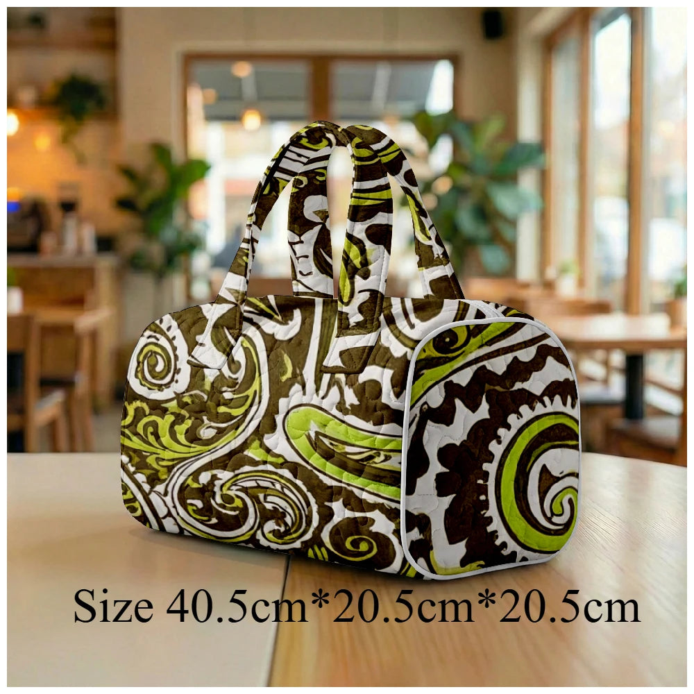 G Travel Quilted Tote Bag Large Paisley Print Shoulder Handbag for Travel &amp; Everyday Use