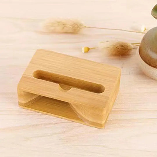 G Workspace Wooden Cell Phone Stand with Natural Sound Amplifier Desktop Mobile Phone Holder