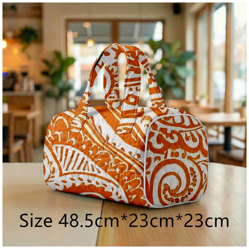 G Travel Quilted Tote Bag Large Paisley Print Shoulder Handbag for Travel &amp; Everyday Use