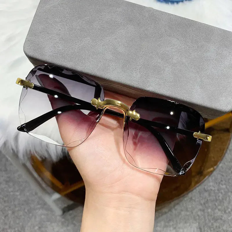 G Style 3-Pack Rimless Square Sunglasses Unisex UV400 Fashion Shades