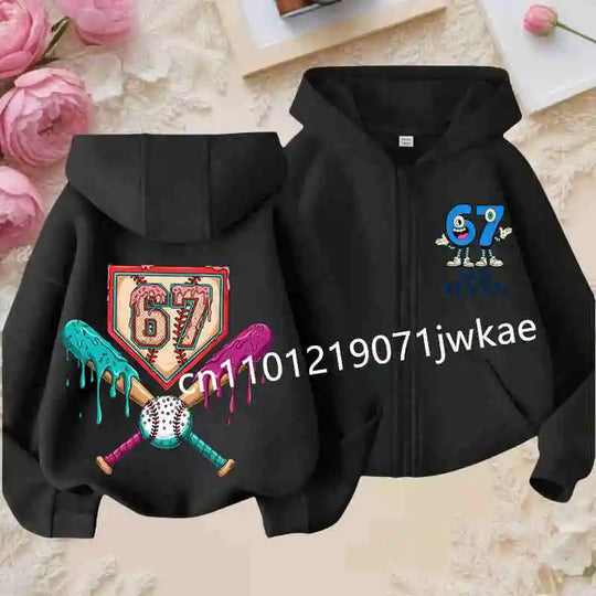 G Kids Graphic Zip-Up Hoodie Soft Hooded Sweatshirt for Boys &amp; Girls