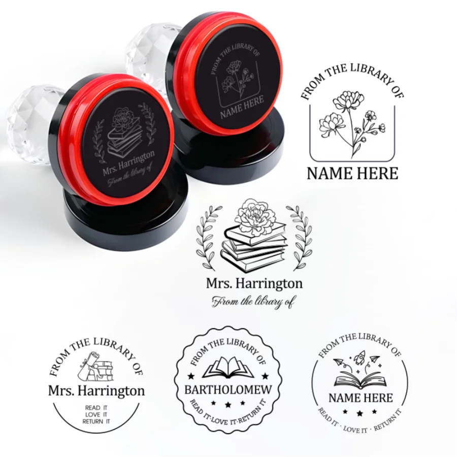Personalized Teacher Stamp Custom Ex Libris Library Seal