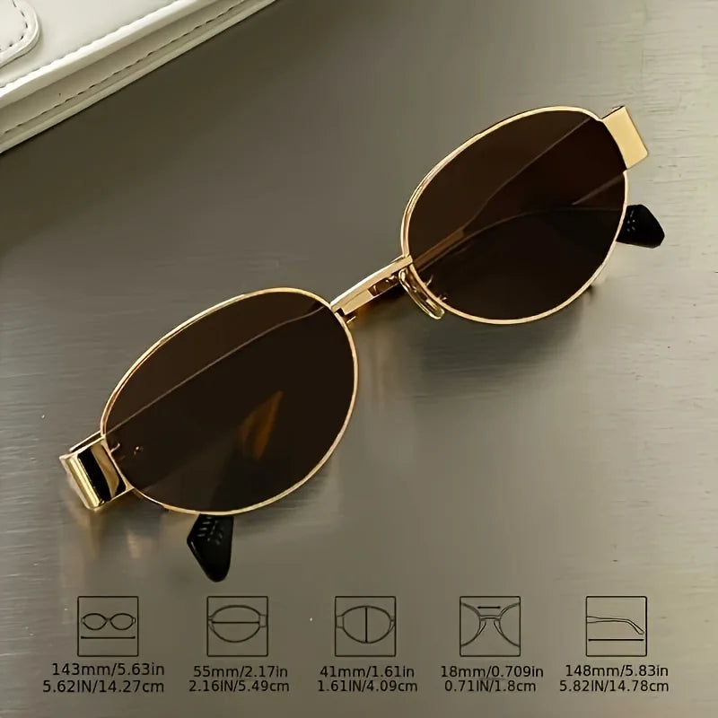 G Style Metal Oval Sunglasses Retro Unisex UV400 Fashion Eyewear