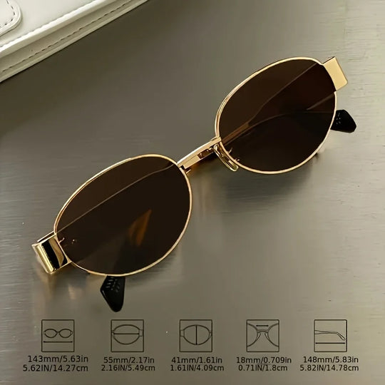 G Style Metal Oval Sunglasses Retro Unisex UV400 Fashion Eyewear